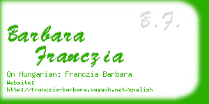 barbara franczia business card